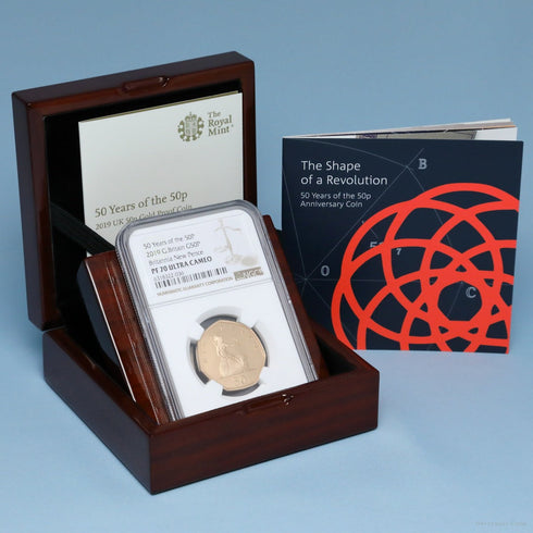 イギリス 2019年 50ペンス発行50周年記念 50ペンス金貨 PF70UCAM:6318322-036-UNIVERSAL COIN